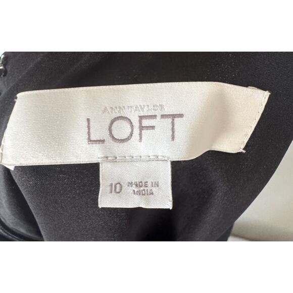 Loft Ann Taylor Heart Print Dress Women’s Size 10 Green Black Pleated Fun Retro - Picture 5 of 9